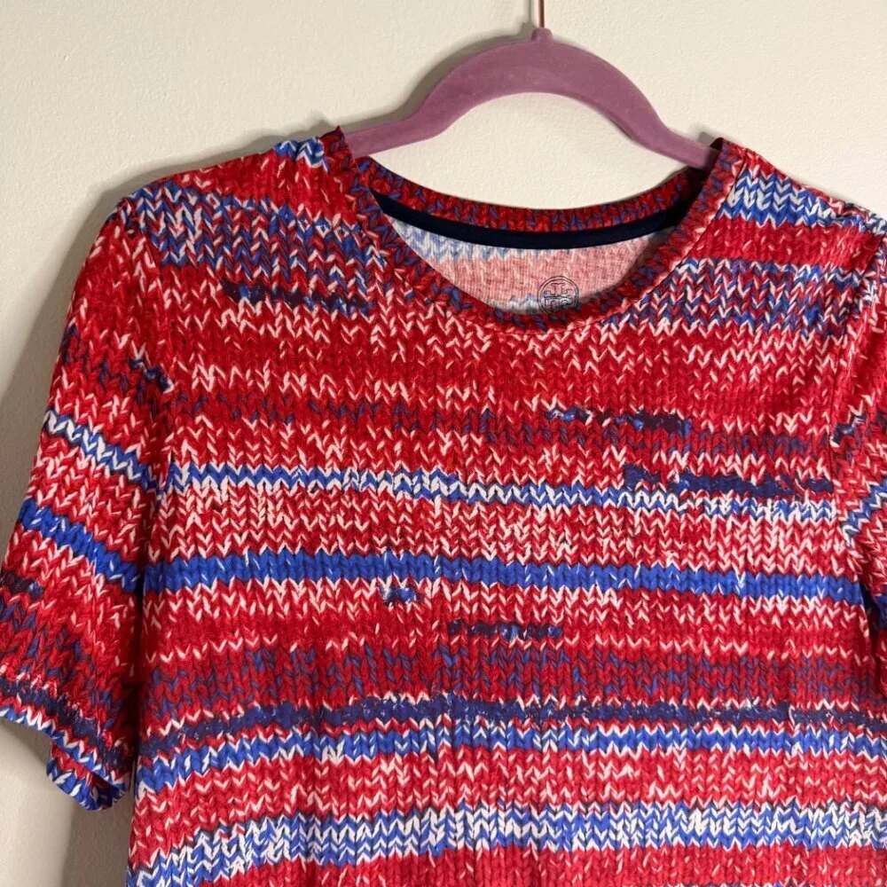 Tory Burch Connie Striped Knit T Shirt 100% Pima Cotton Preppy - Medium
